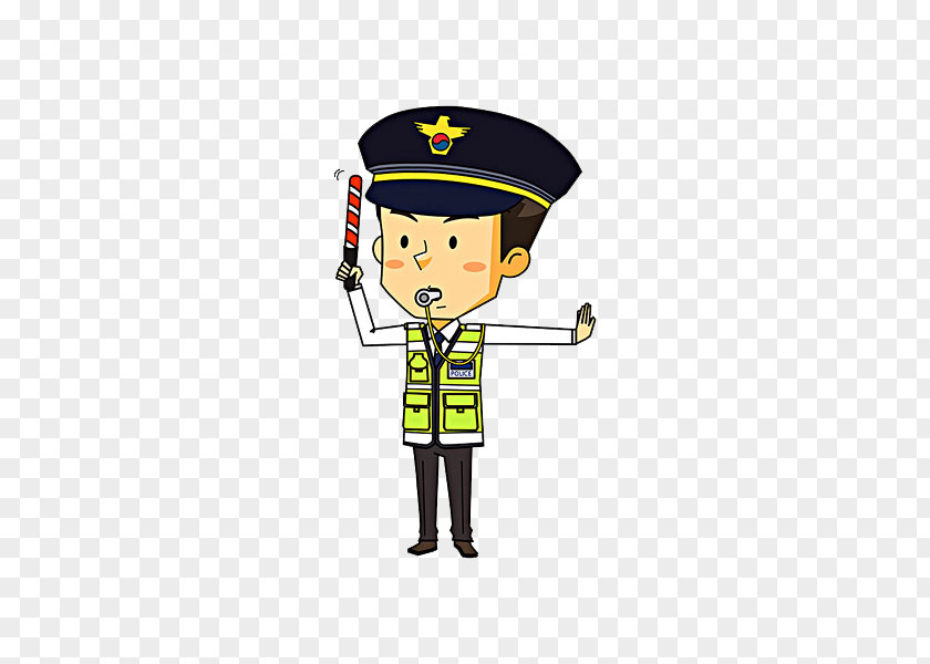 Police Cap On Duty Character Illustration PNG