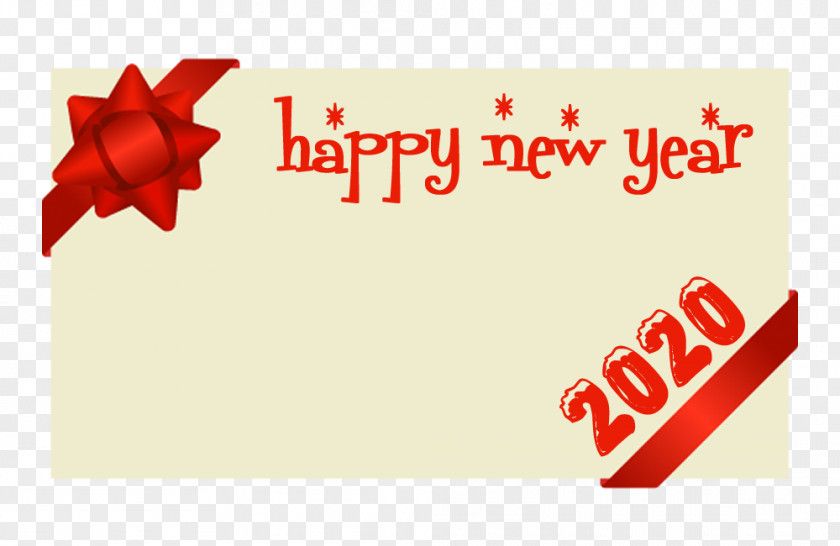 Present Greeting Happy New Year 2020 PNG