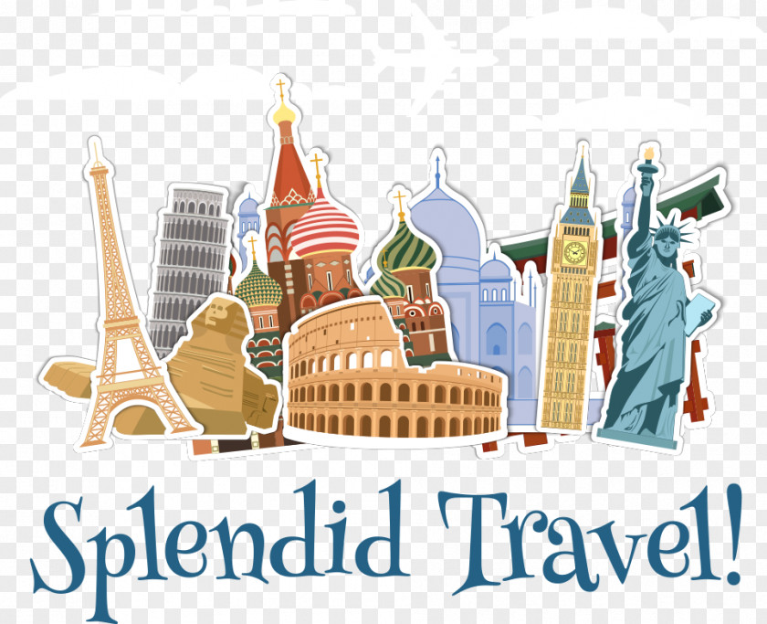 Vector Cartoon Tourist Attractions Travel New7Wonders Of The World Landmark Monument PNG