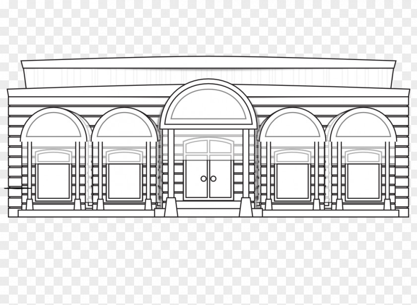 White Abstract Facade Classical Architecture PNG