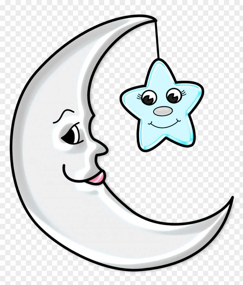 Cute Moon With Star Transparent Picture Clip Art PNG