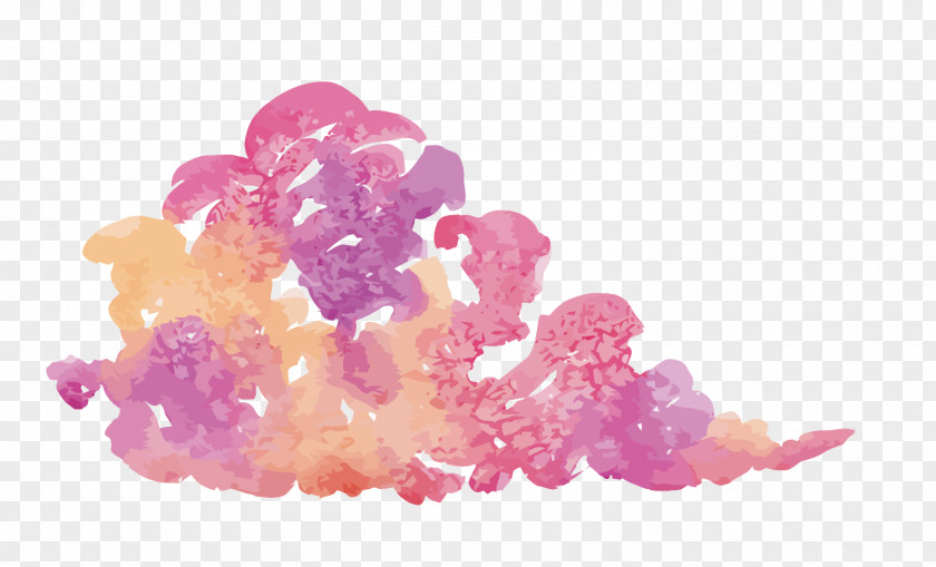 Vector Purple Clouds Watercolor Painting Designer PNG