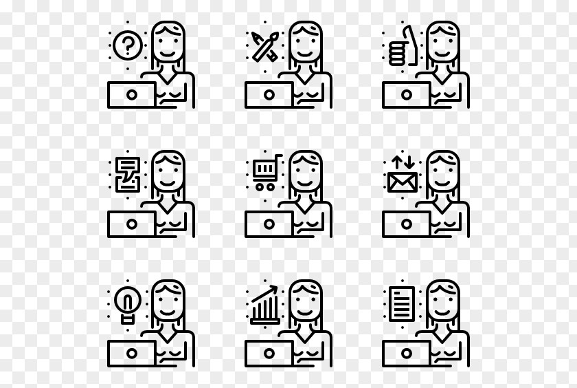 Woman Computer Icon Design PNG