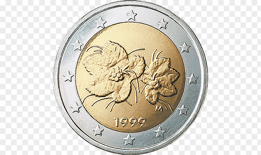 Coin 2 Euro Finnish Coins Commemorative PNG