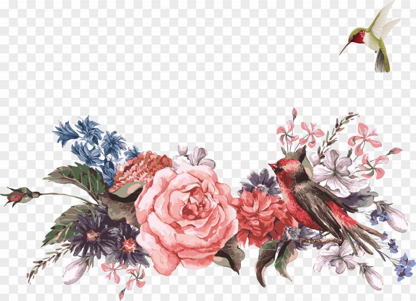 Vector Flowers Bird Flower Royalty-free Illustration PNG