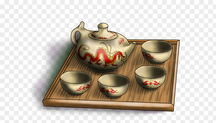 Ancient China Chinese Tea Cuisine Set Yixing Ware PNG