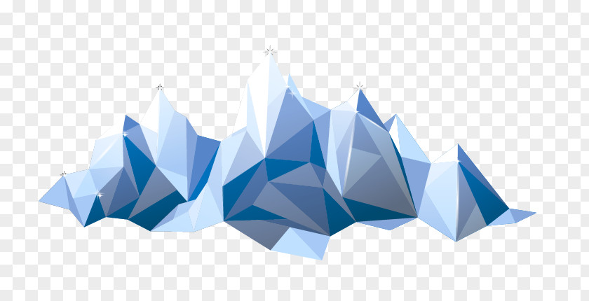 Iceberg Mountain Range Euclidean Vector Origami PNG