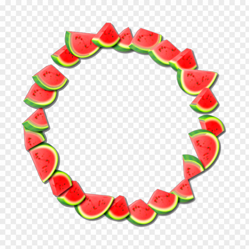 Watermelon Fruit Wreath Food Circle PNG