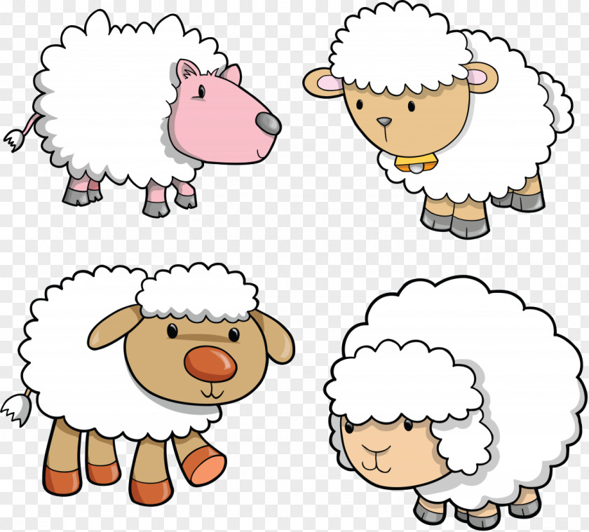 Cartoon Sheep Mammal Cattle Art Animal Facial Expression PNG