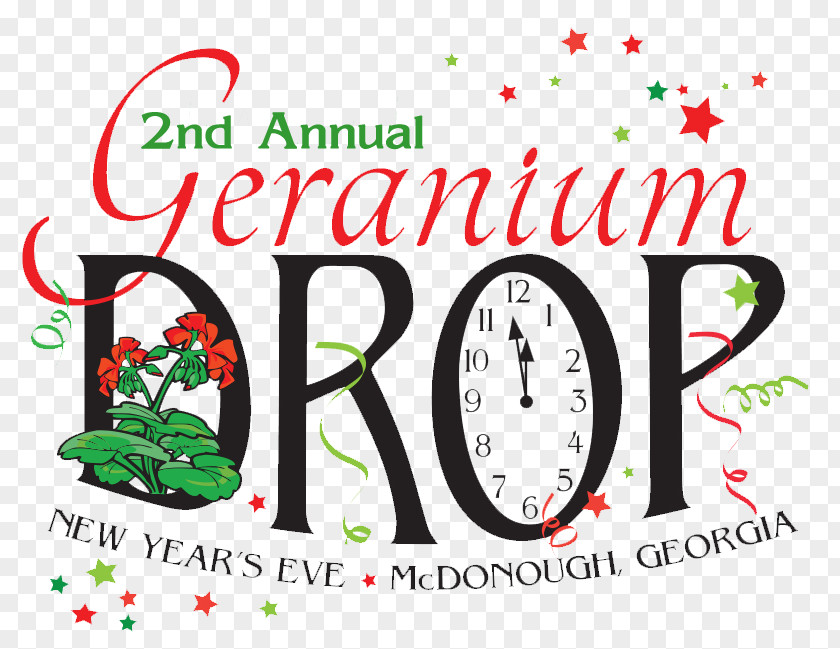 Geranium Times Square Ball Drop New Year's Eve Scarlett's Retreat Day Spa Dawg-Eared Books PNG