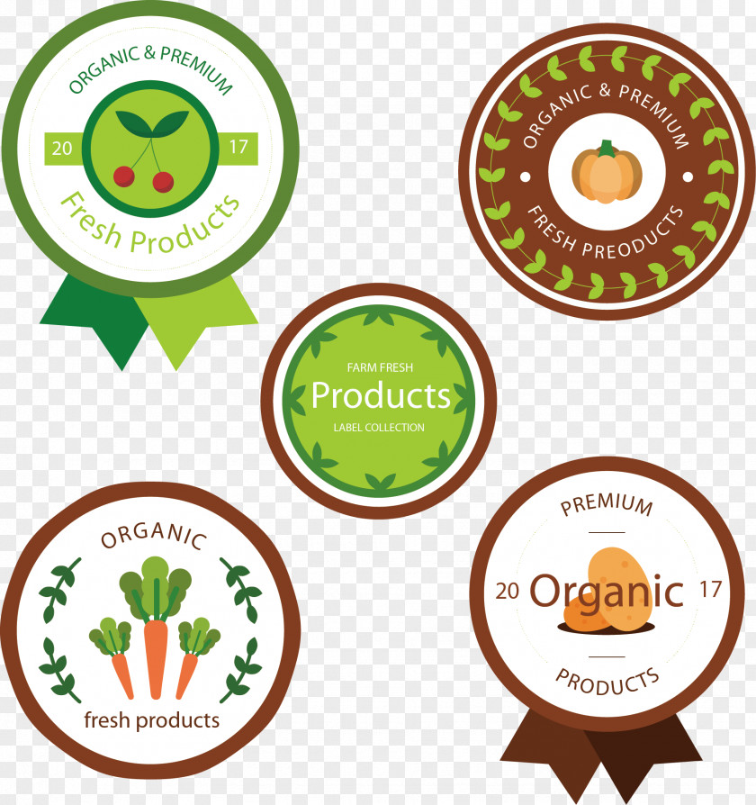 Label Organic Food Sticker Vector Graphics Vegetable PNG