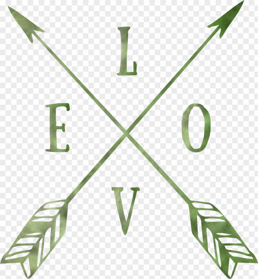 Love Cross Arrow With Cute Word PNG