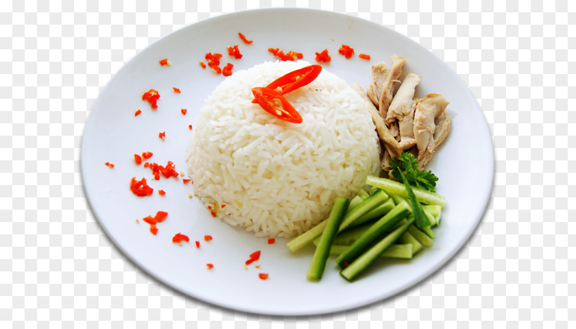 Rice Hainanese Chicken Cooked Jasmine White Basmati PNG