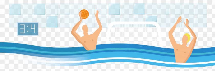 Vector Men Playing Water Polo Logo Brand Text Illustration PNG