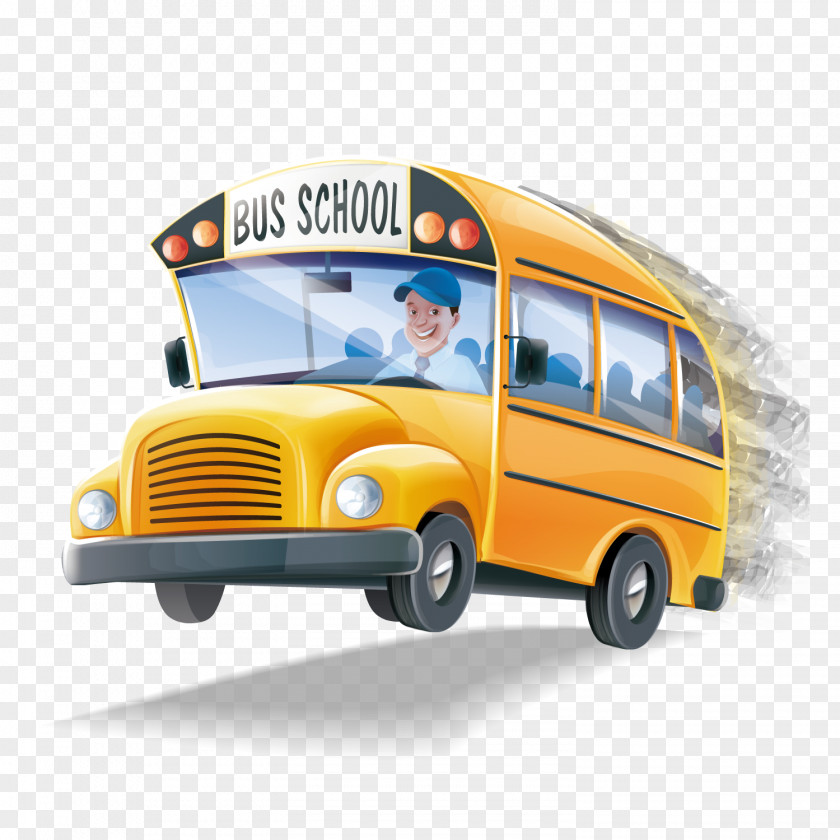 School Bus Vector Diagram PNG