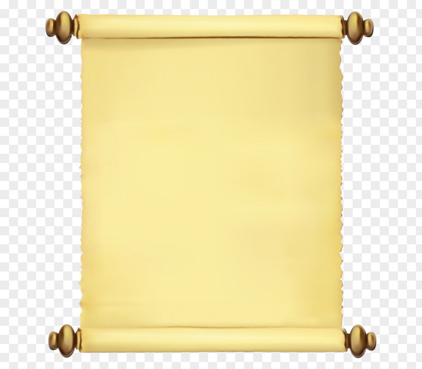 Brass Rectangle Scroll Yellow PNG