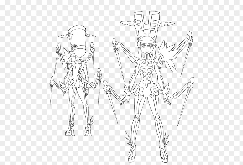 Kill La Nonon Jakuzure Character Concept Art Line Sketch PNG