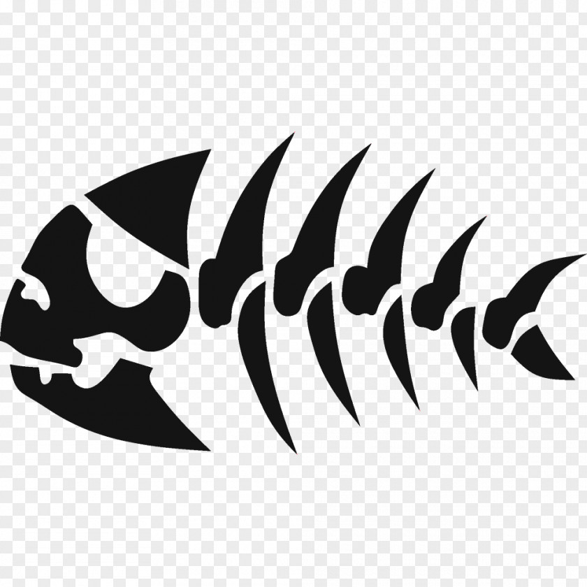 Skeleton Fish Decal Sticker Stencil Pirate PNG