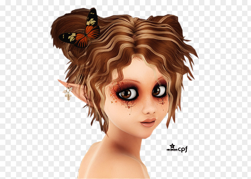 Tube Elf Fairy Hair Coloring Eyebrow PNG