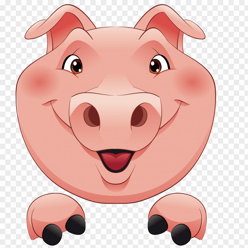 Naughty Little Pink Pig Domestic Lion Cartoon Clip Art PNG