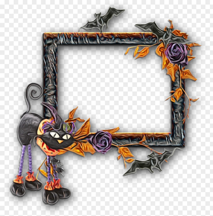 Picture Frame Goth Subculture Halloween Cartoon Background PNG