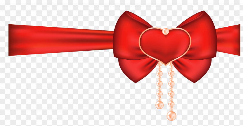 Red Bow With Heart Decor PNG Clipart Picture Valentine's Day Clip Art PNG