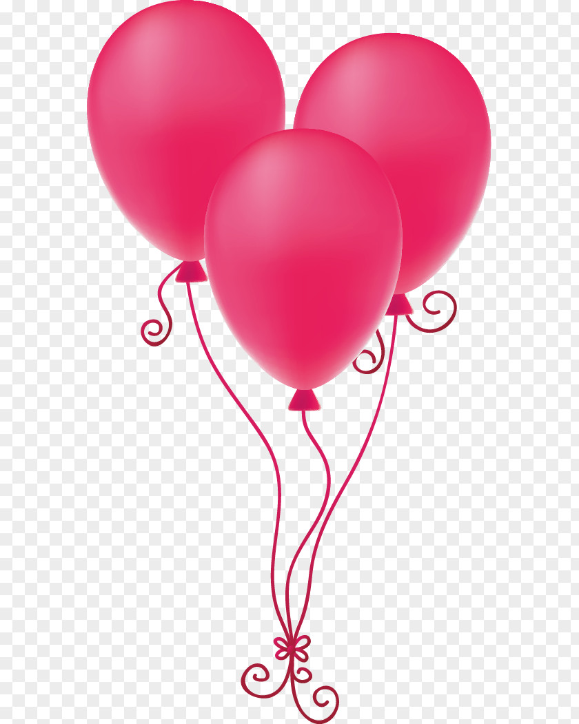 Vector Painted Three Pink Balloons The Balloon PNG