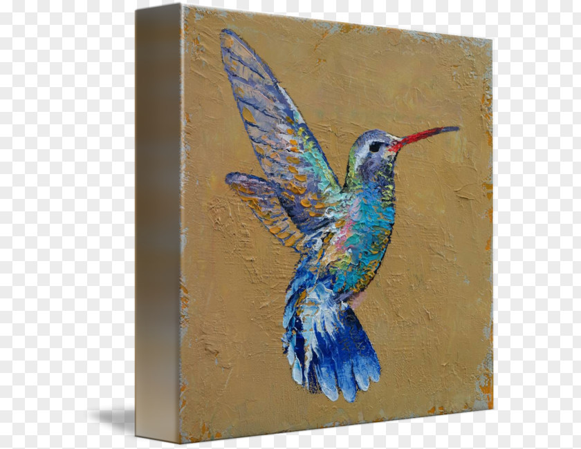 Painting Hummingbird Acrylic Paint Canvas Print PNG