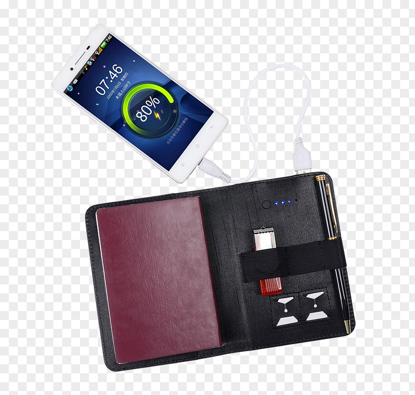 Passport Hand Bag Bank Card Wallet Battery Charger PNG
