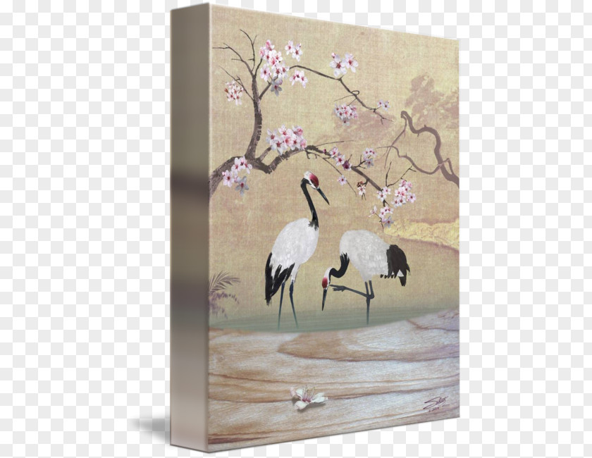 Red-crowned Crane Painting Canvas Print Art PNG