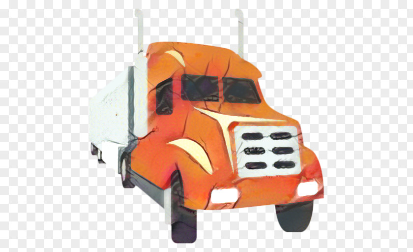 Truck Driver Orange Car Emoji PNG