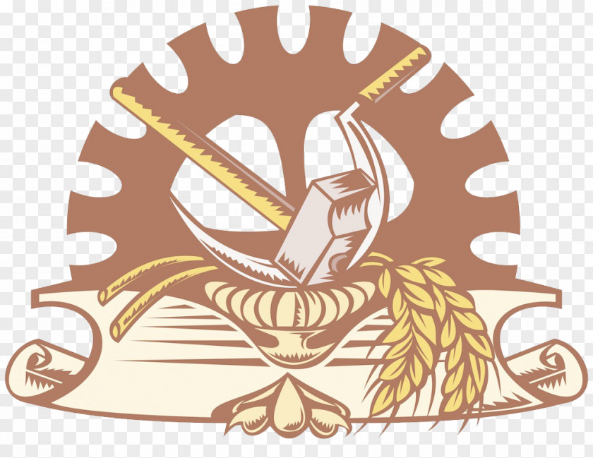 Wheat Gear Hammer And Sickle Illustration PNG
