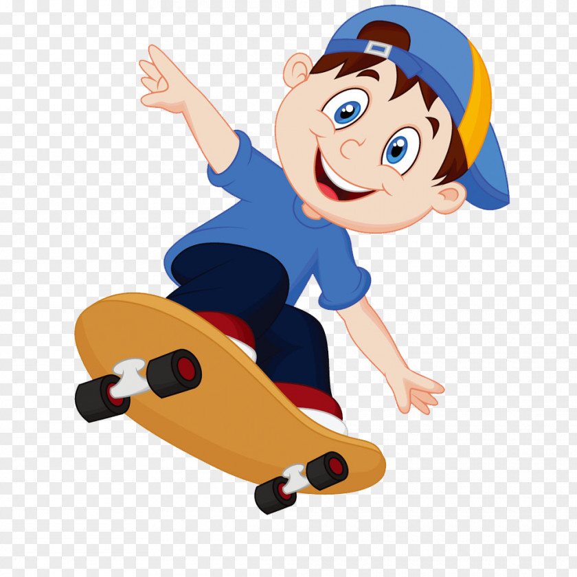 Cartoon Skateboard Boy Skateboarding Clip Art PNG