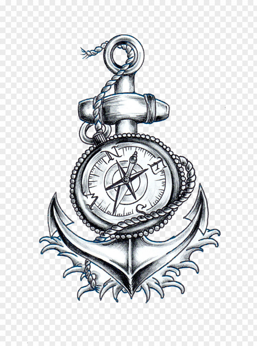 Compass Anchor Ship's Wheel PNG