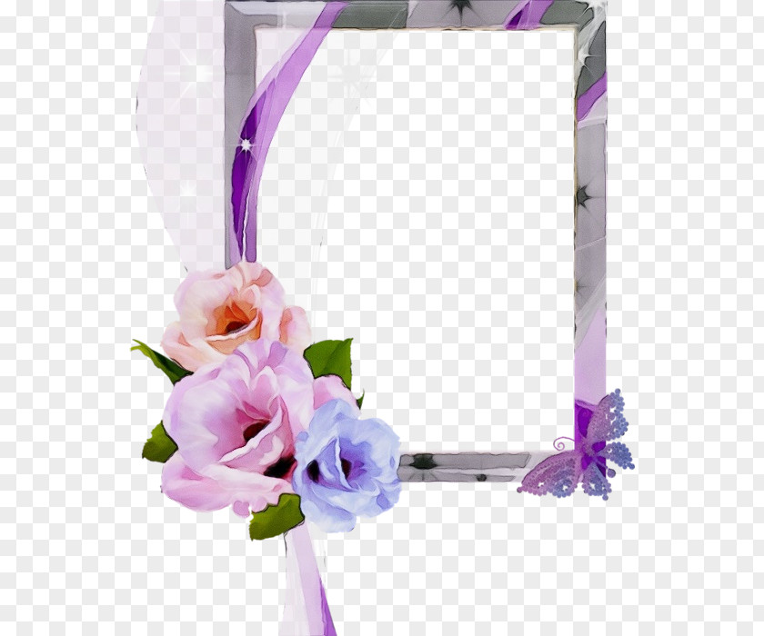 Cut Flowers Plant Watercolor Frame PNG