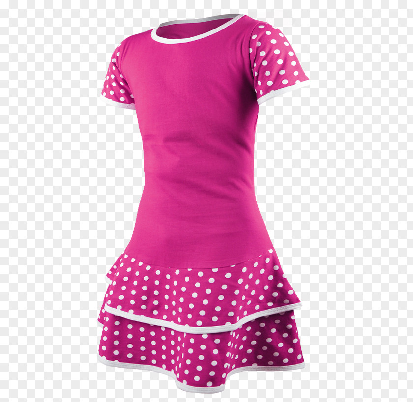 Dress Polka Dot Sleeve Pink M PNG