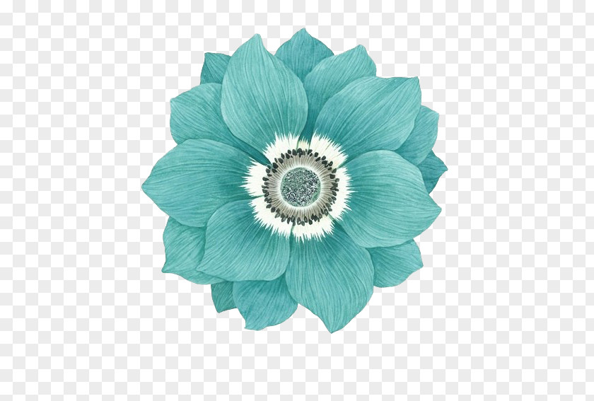 Green Flower Pattern Blue Sky Version2016 PNG