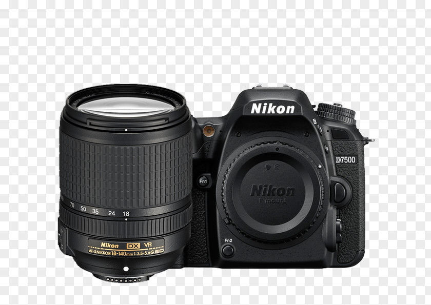 Camera Nikon D7500 AF-S DX Nikkor 18-140mm F/3.5-5.6G ED VR 35mm F/1.8G Digital SLR Format PNG