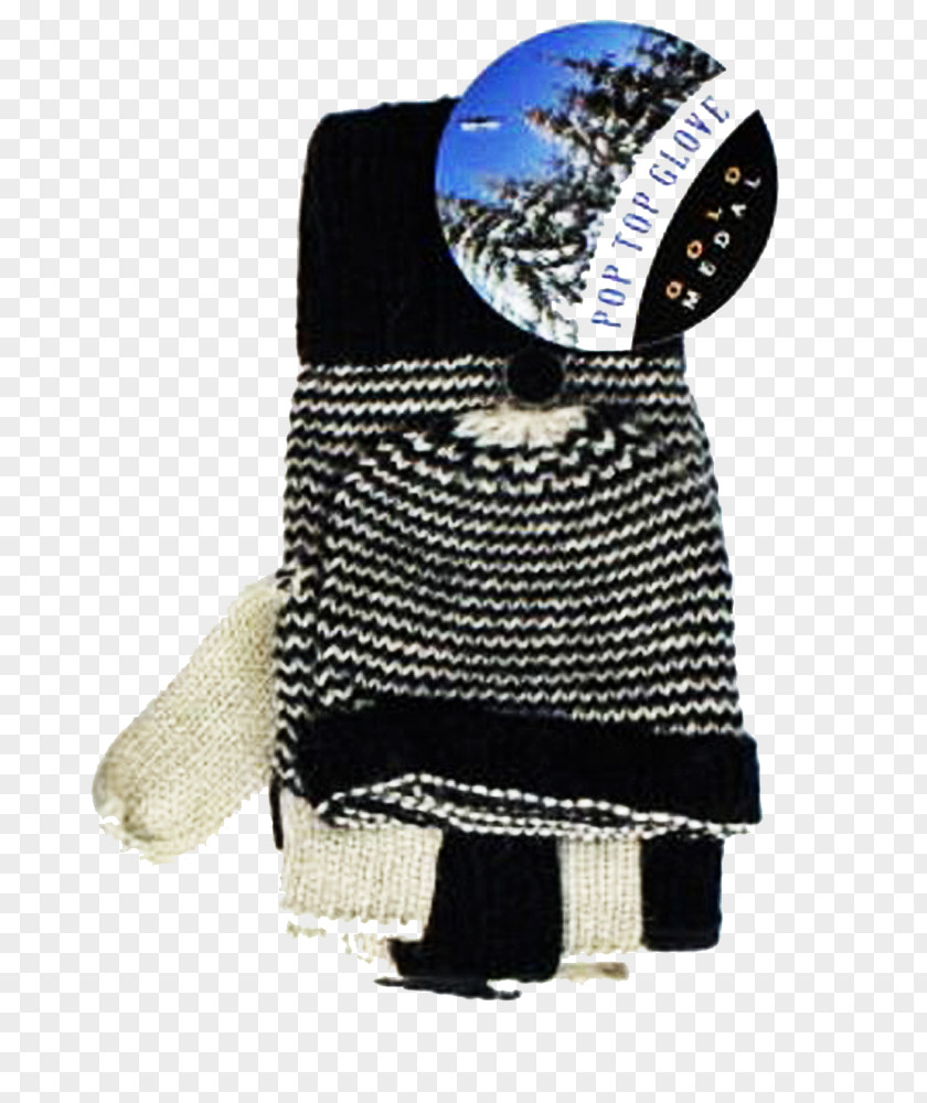 Women's European Border Stripe Glove Mitten Cuff Wool Velcro PNG