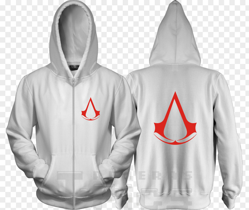 Assassin's Creed Hoodie T-shirt Zipper White Jacket PNG