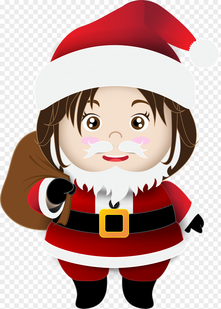 Santa Claus Rudolph Cartoon Christmas Ornament PNG ornament, Red cartoon santa claus girl clipart PNG