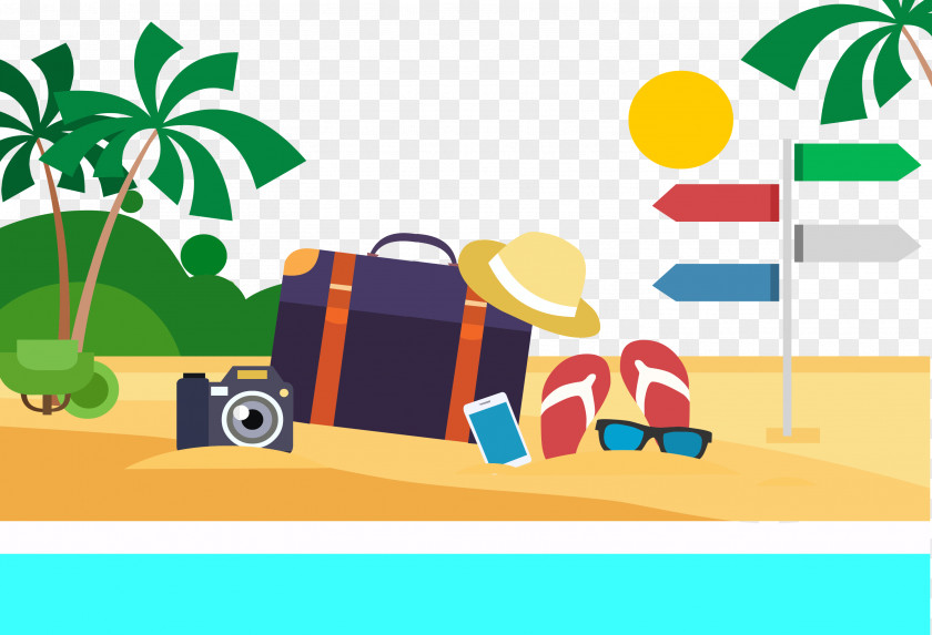 Vector Beach Illustration PNG