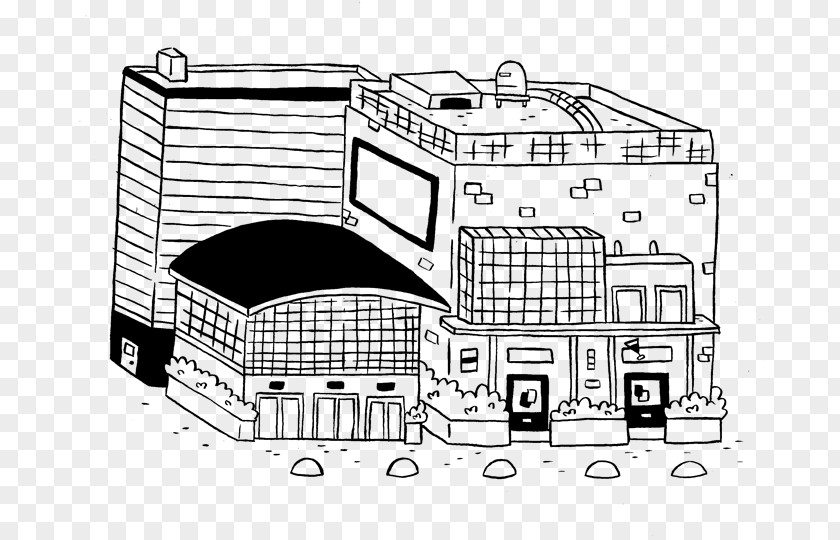 Design Architecture Drawing Shopping Centre Line Art PNG