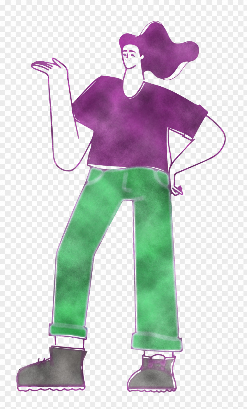 Girl Standing PNG