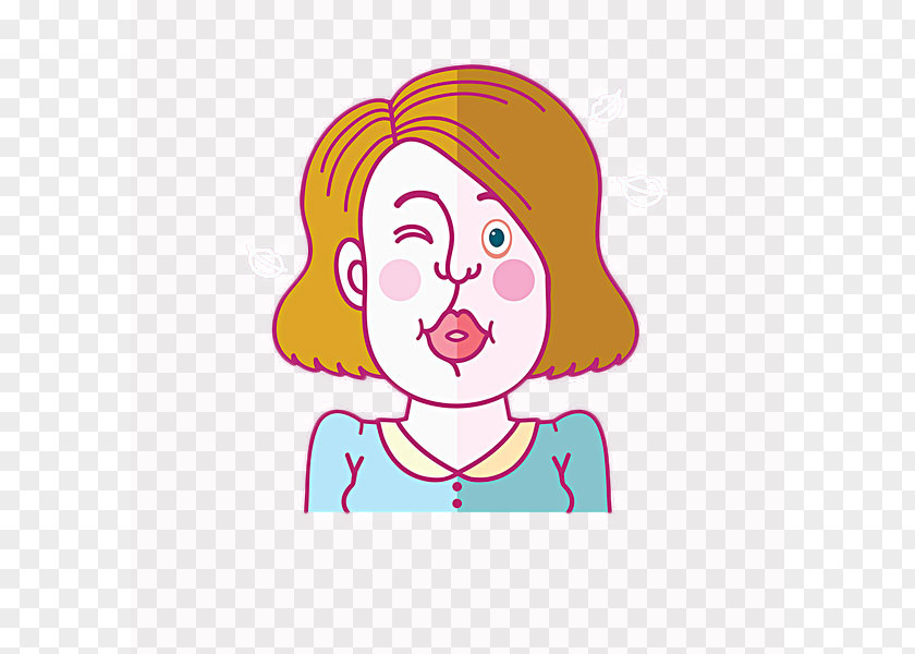 Cartoon Avatar Woman Pout Illustration PNG