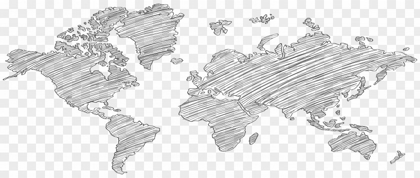 Globe World Map Sketch Vector Graphics PNG