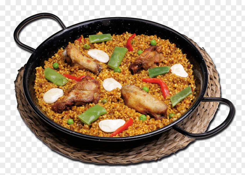 Paella Arroz Con Pollo Vegetarian Cuisine Spanish European PNG