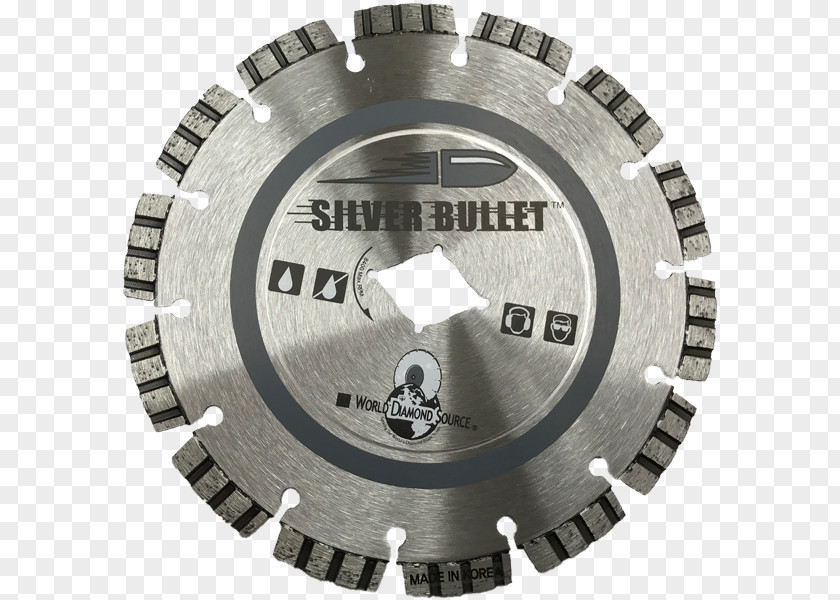 Silver Bullet Concrete Saw Cutting Blade PNG