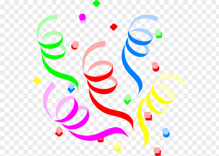 Transparent Streamers Cliparts Birthday Cake Serpentine Streamer Party Clip Art PNG