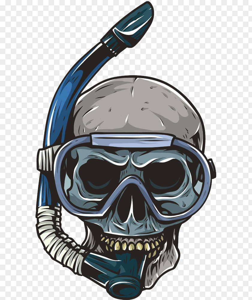 Diving Head Skeleton Skull Underwater PNG